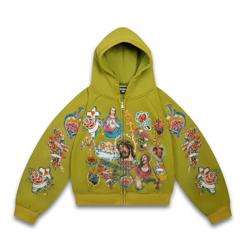 トップス We Are Righteous Risen King Cropped Zip We Are Righteous Hoodie | Hige Discounts | wearerighteous Hoodie