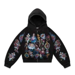 We Are Righteous Risen King Cropped Zip Hoodie (Black) (1)