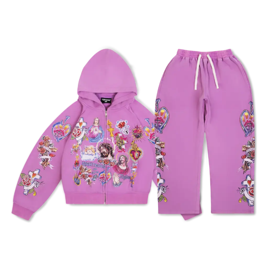 We Are Righteous Risen King Cropped Zip Tracksuit (Purple) (1) We Are Righteous Risen King Cropped Zip Tracksuit (Purple) (1)