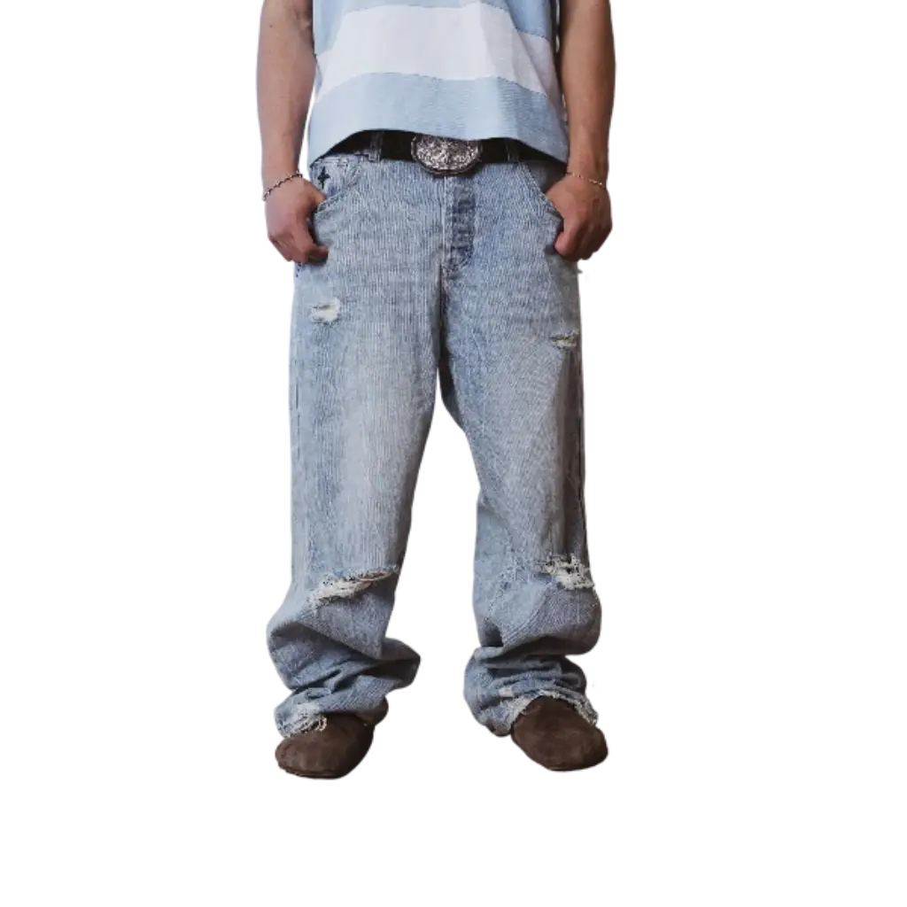 Righteous Thrashed Baggy Denim Jeans Righteous Thrashed Baggy Denim Jeans