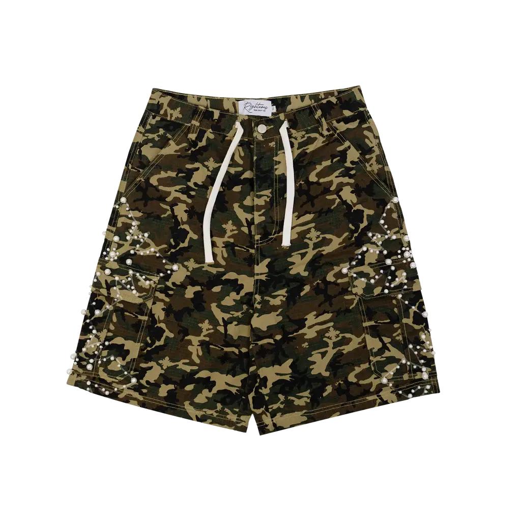 We Are Righteous Camo Pearl Cargo Shorts (Brown) (1) We Are Righteous Camo Pearl Cargo Shorts (Brown) (1)