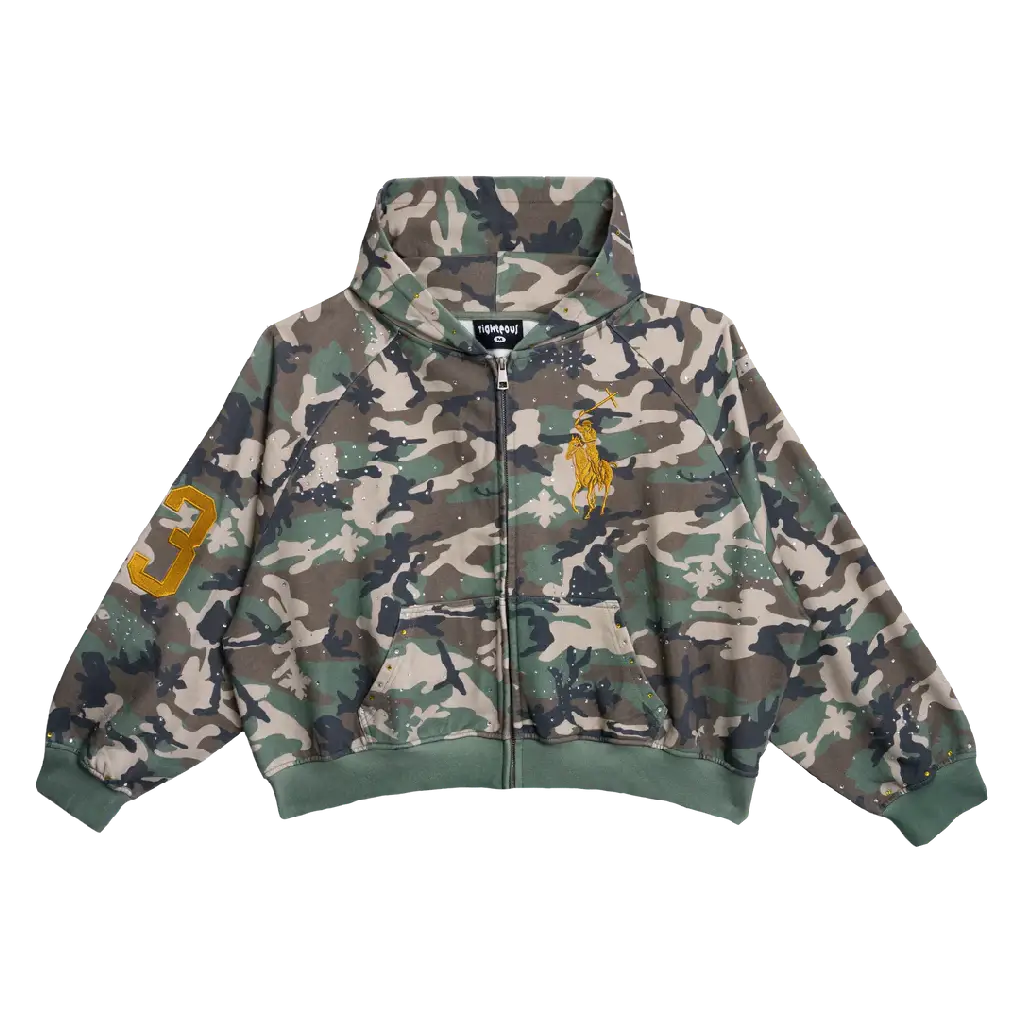 We Are Righteous “Shield of Faith” Camo Zip Up Jacket We Are Righteous “Shield of Faith” Camo Zip Up Jacket